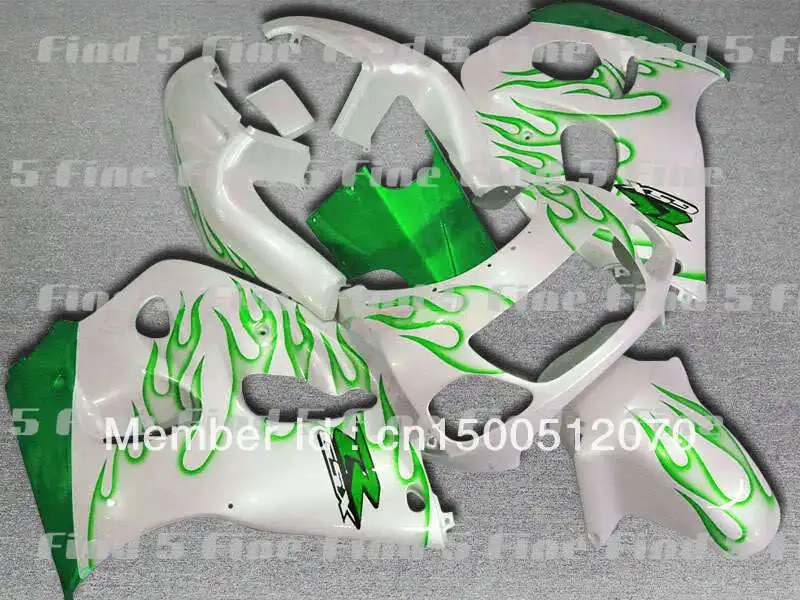 

green flame silver for GSXR600 GSXR750 96 97 98 99 00 GSX-R600 GSX-R750 96-00 GSXR 600 750 1996 1997 1998 1999 2000 fairing kit