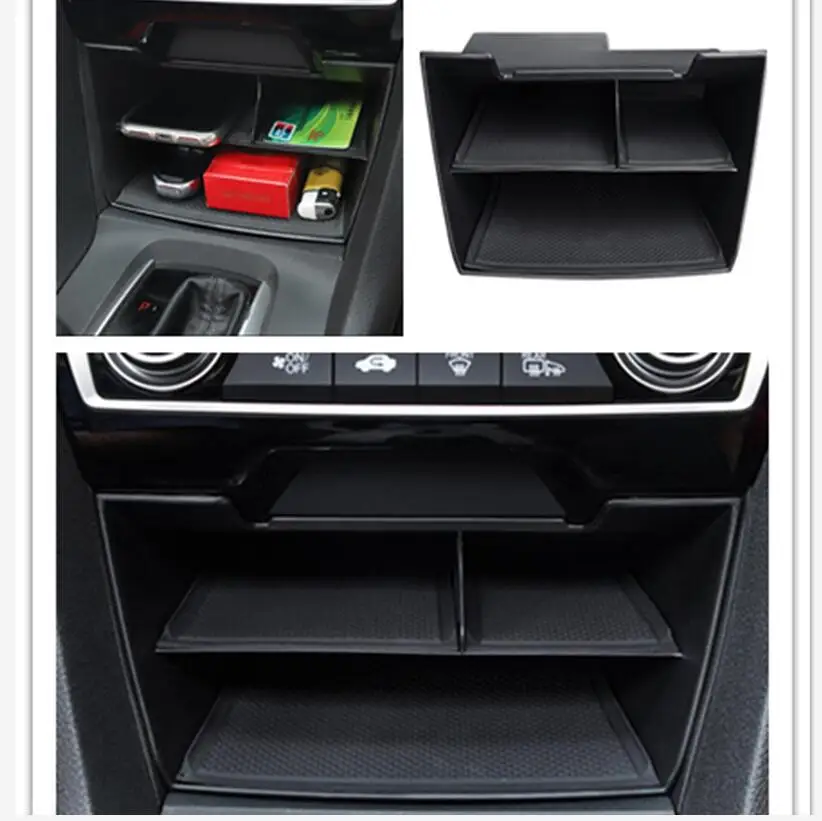 

Lapetus Interior Refit Kit Middle Storage Pallet Container Multifunction Box Phone Holder Tray Fit For Honda Civic 2016 - 2020