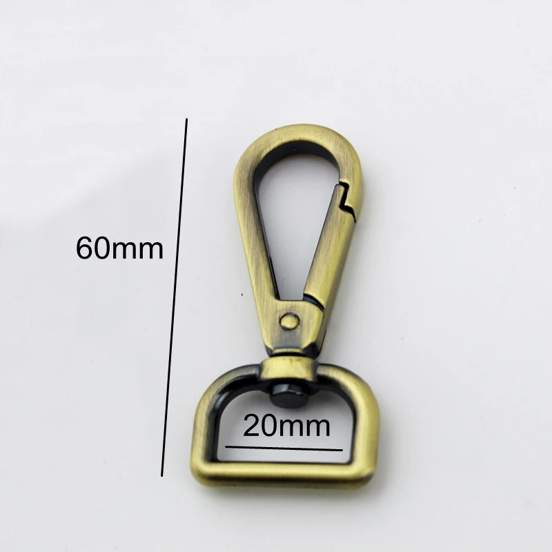 

30pcs 2cm brush antique brass metal trigger snap hook swivel clasp hooks hardware for DIY handbags purses