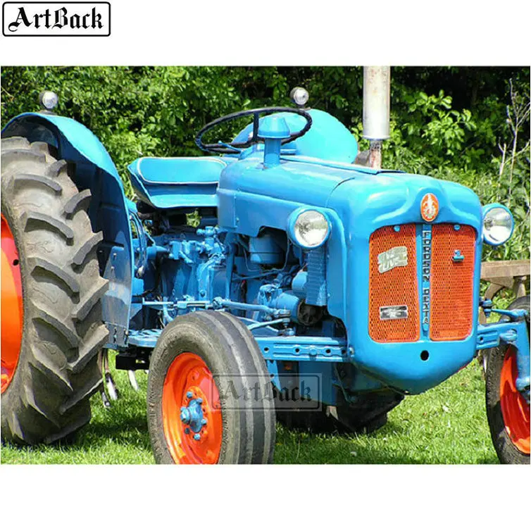 5d сделай сам алмазная живопись синий трактор узор полностью квадратный