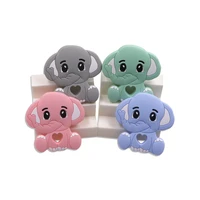 kovict 510pcs elephant baby silicone teether rodent bpa food free silicone teething nursing pacifier clip silicone beads