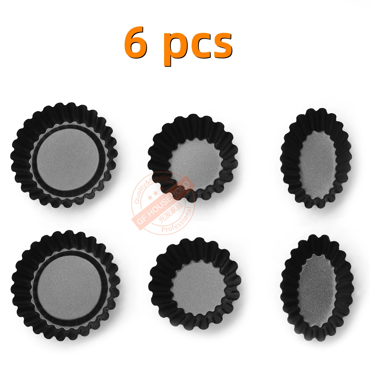 

6Pcs/Set Egg Tart Molds Carbon steel Lace Egg Tart Mold Reusable Tartlet Moulds Baking Cups Cake Cookie Cupcake Mould
