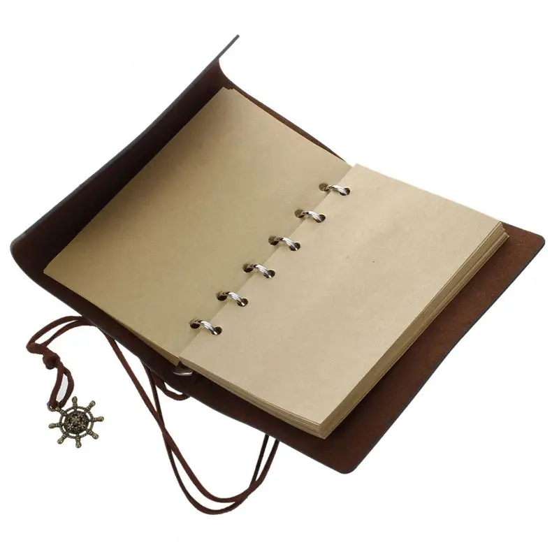 Retro Vintage Leather Bound Blank Pages Journal Diary Notepad Notebook (Black) S | Канцтовары для офиса и дома