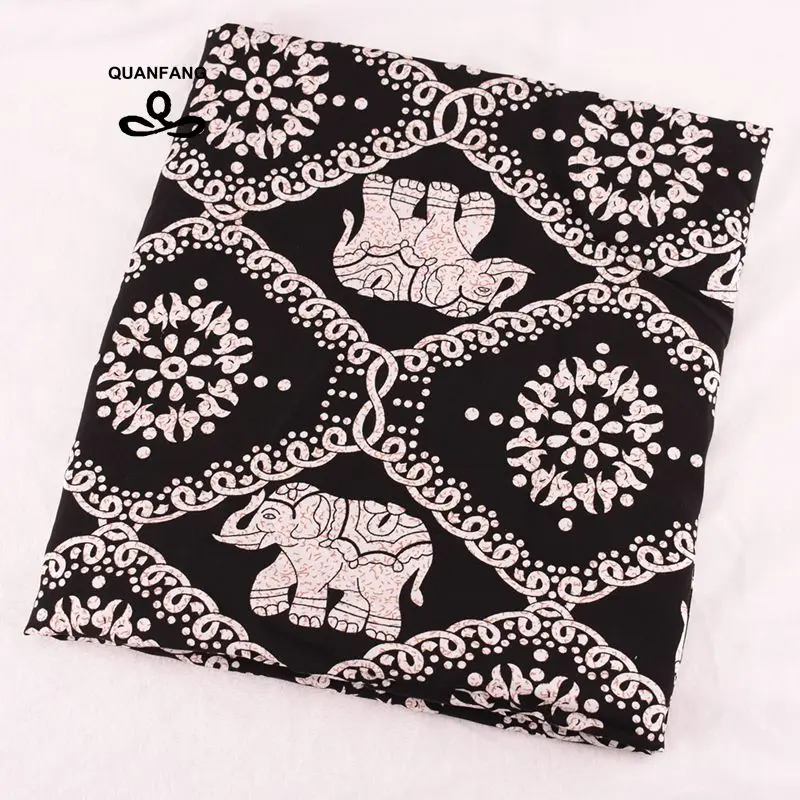 Хлопчатобумажная Поплиновая ткань с принтом слона для шитья пэчворка сделай сам