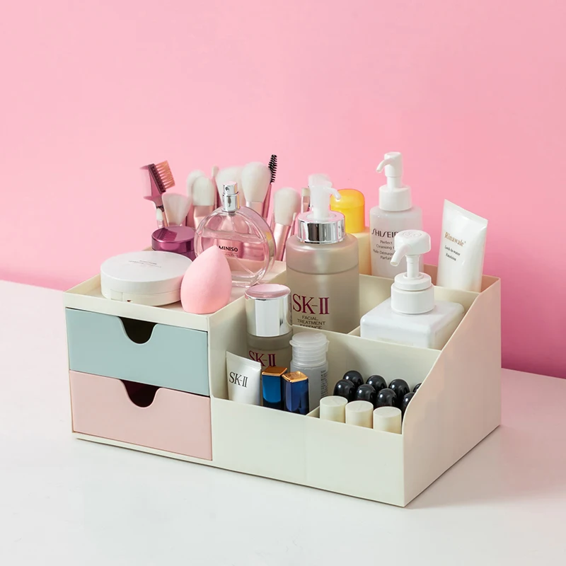 ATUCOHO Official Store Cosmetics Storage Box Desktop Jewelry Plastic Drawer | Дом и сад
