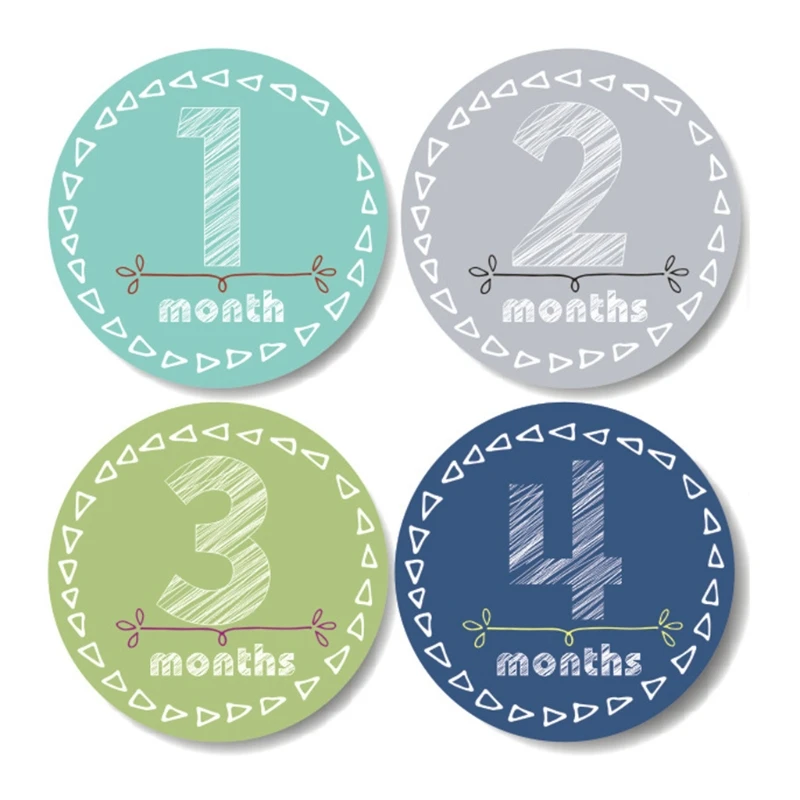 

12 Pcs Baby Pregnant Monthly Stickers Memory Recording Milestone Sticker Props