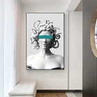 Холст художественные плакаты абстрактная испарительная волна скульптура Medusa граффити искусство холст фотография дома картины