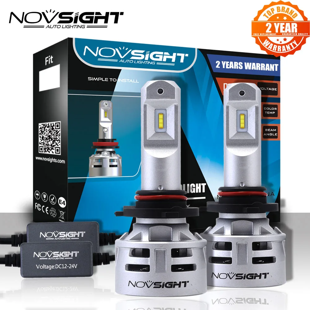 Автомобильные светодиодные фары NOVSIGHT 9005 HB3 9006 HB4 H4 H7 H11 60 Вт 10000LM противотуманки