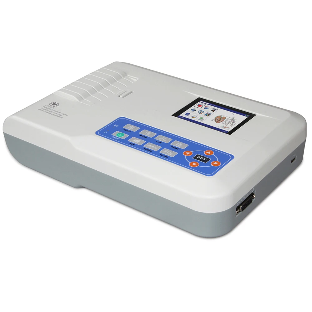 ECG300G цифровой Elektrokardiograph 3 канала 12 свинец USB ЭКГ машины сигнала для контроля