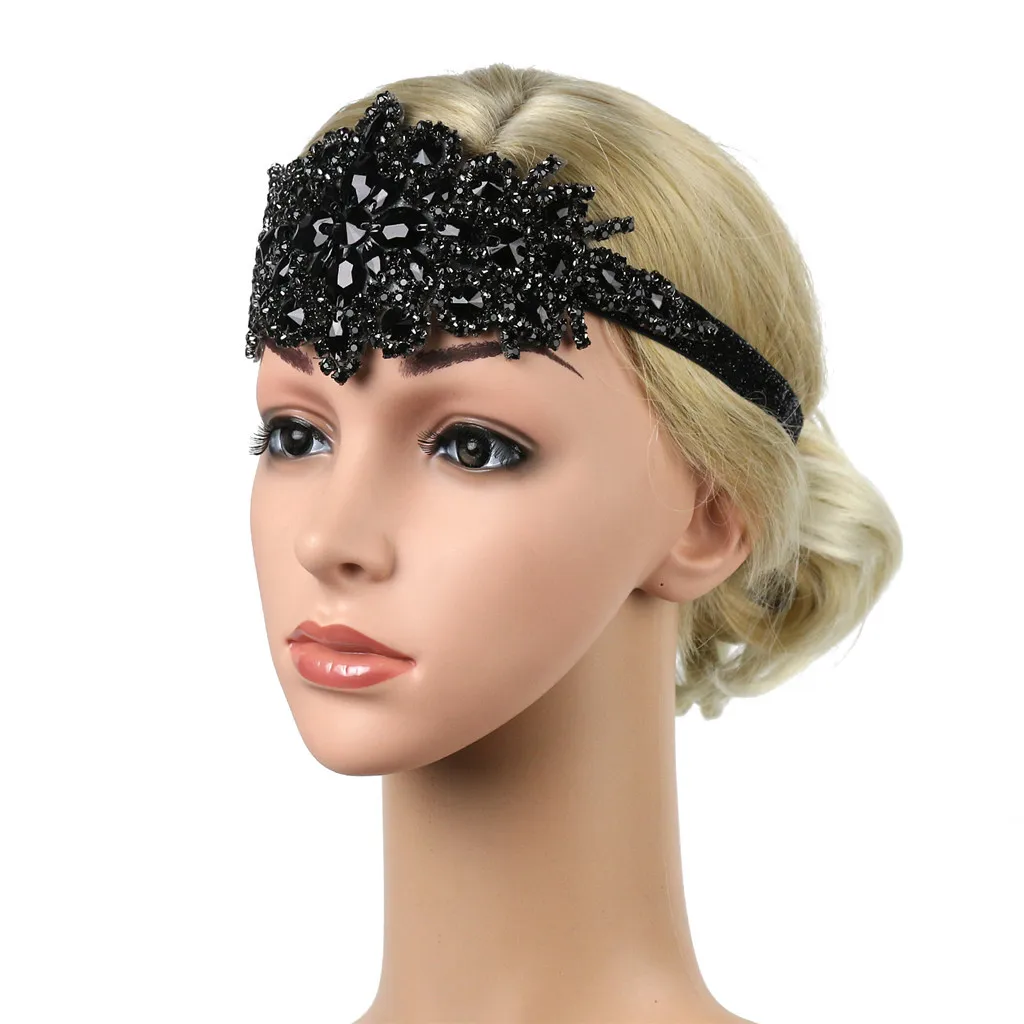 Повязка на голову женская с кристаллами элегантный головной убор ручной работы