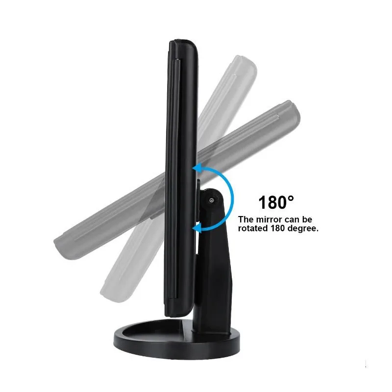 Большой зеркало для макияжа с натуральным светодиодный свет складываются в три