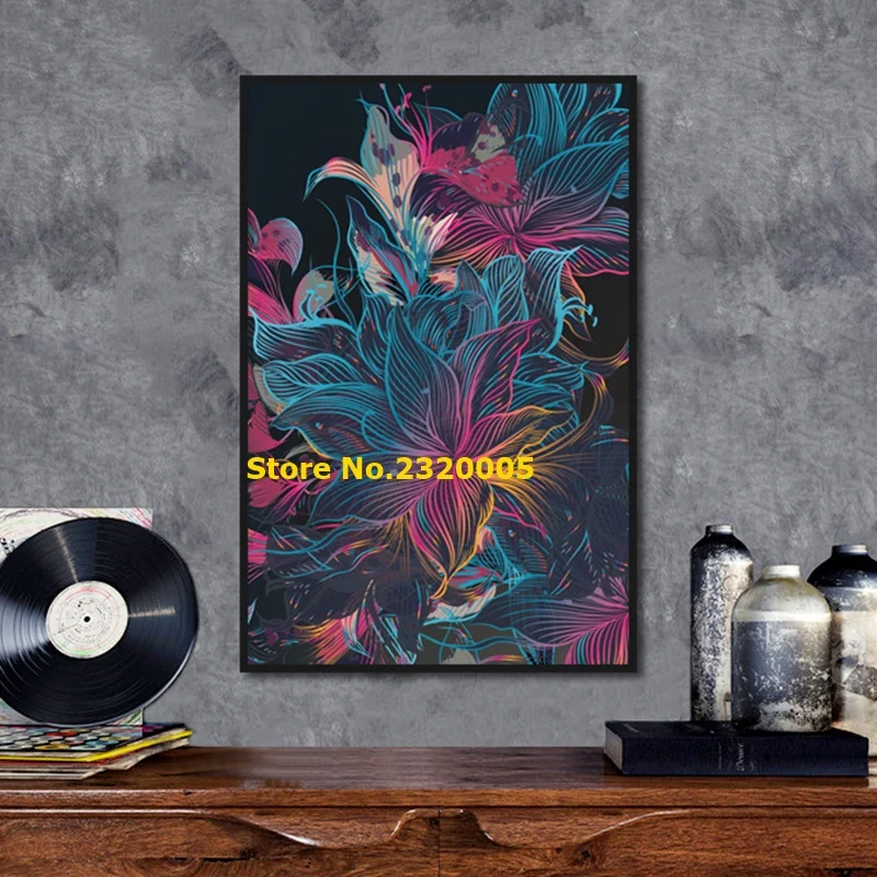 Фэнтезийный цветок для гостиной холст живопись настенный художественный принт