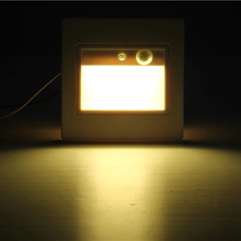 

2Pcs Recessed in Steps Ladder Wall Lamps Led Stair Light PIR Motion Sensor Infrared Human Body Induction Step Lamp 1.5W Stairway