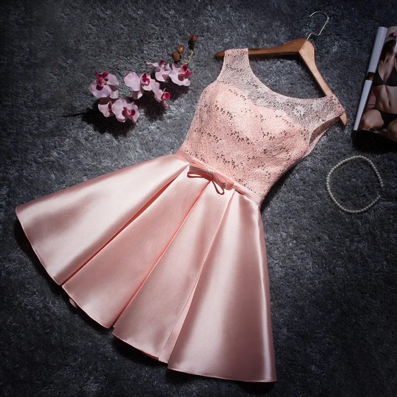 pink colour Дешевое платье для выпускников, сексуальное платье, женская одежда, Coktail Цвет бокал для шампанского короткий узкий Бальные платья 8th Класс Праздничное платье Curto - Цвет: pink colour
