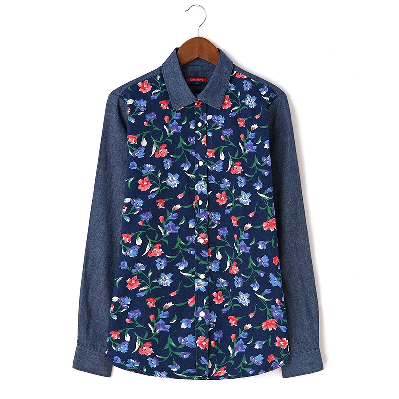 Женская осенне зимняя блузка с длинным рукавом и принтом|women blouses|women blouse fashionwomen