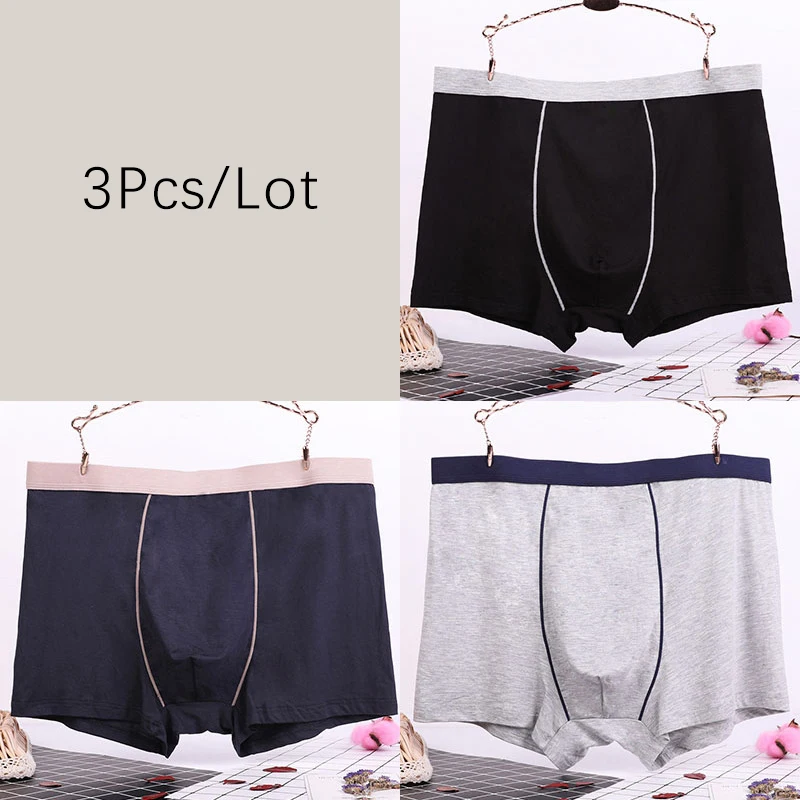 

3Pcs/Lot 7XL Plus Size Boxer Shorts Men Underwear Modal Mens Breathable Seamless Underpants Sexy Large Size Loose Male Panties