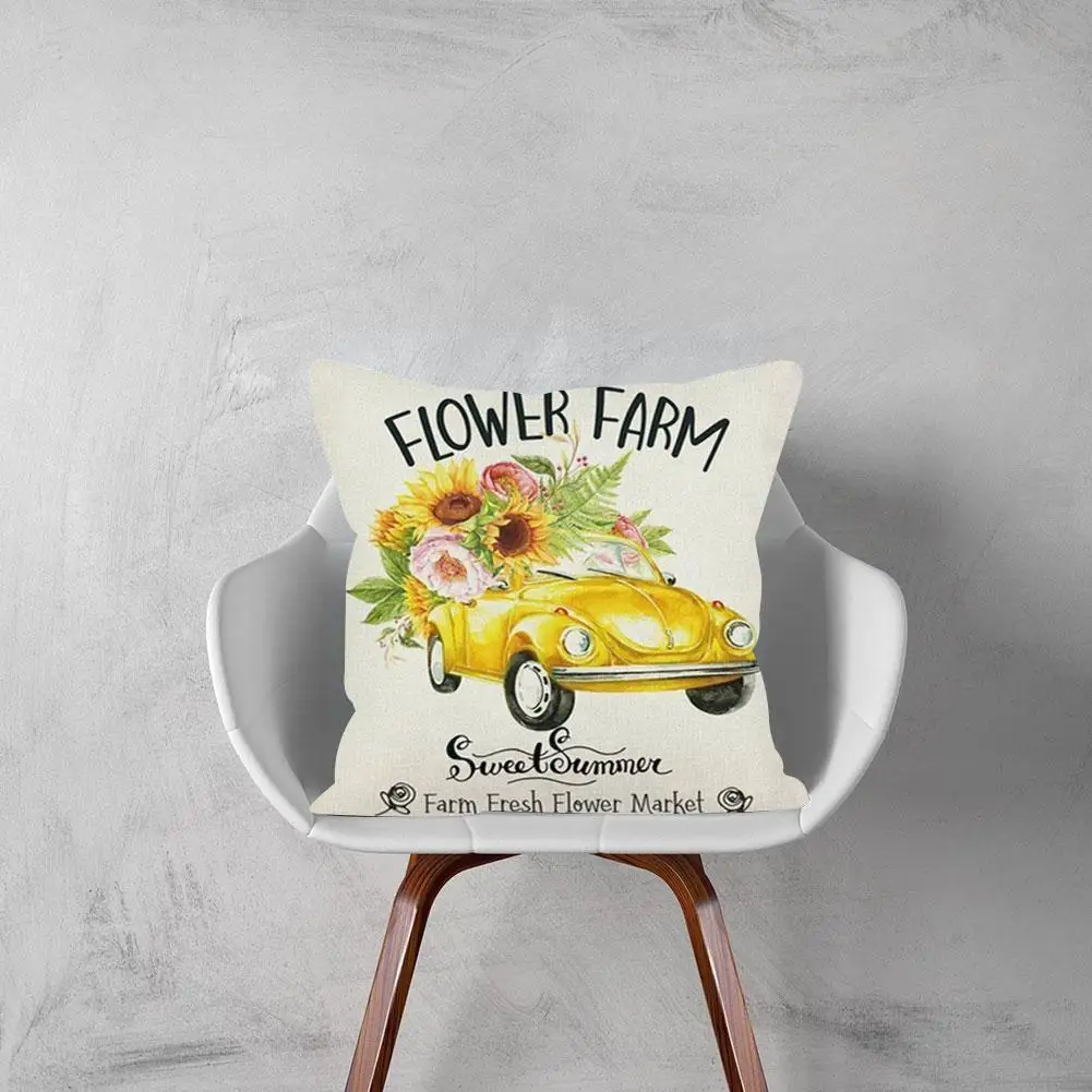 

Summer Sunflower Cushion Cover Pillowcase Valentines Sofa Cases Linen Home Cotton Pillowcover Pillow Decor 45x45cm Decorati Y2k0