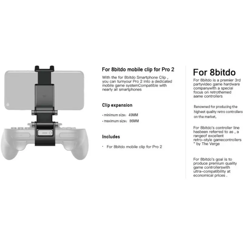 

1PC Mobile Phone Stand Suitable For Pro 2 Bluetooth Gamepad Dedicated Dual-axis Adjustable Mobile Phone Holder Detachable Holder