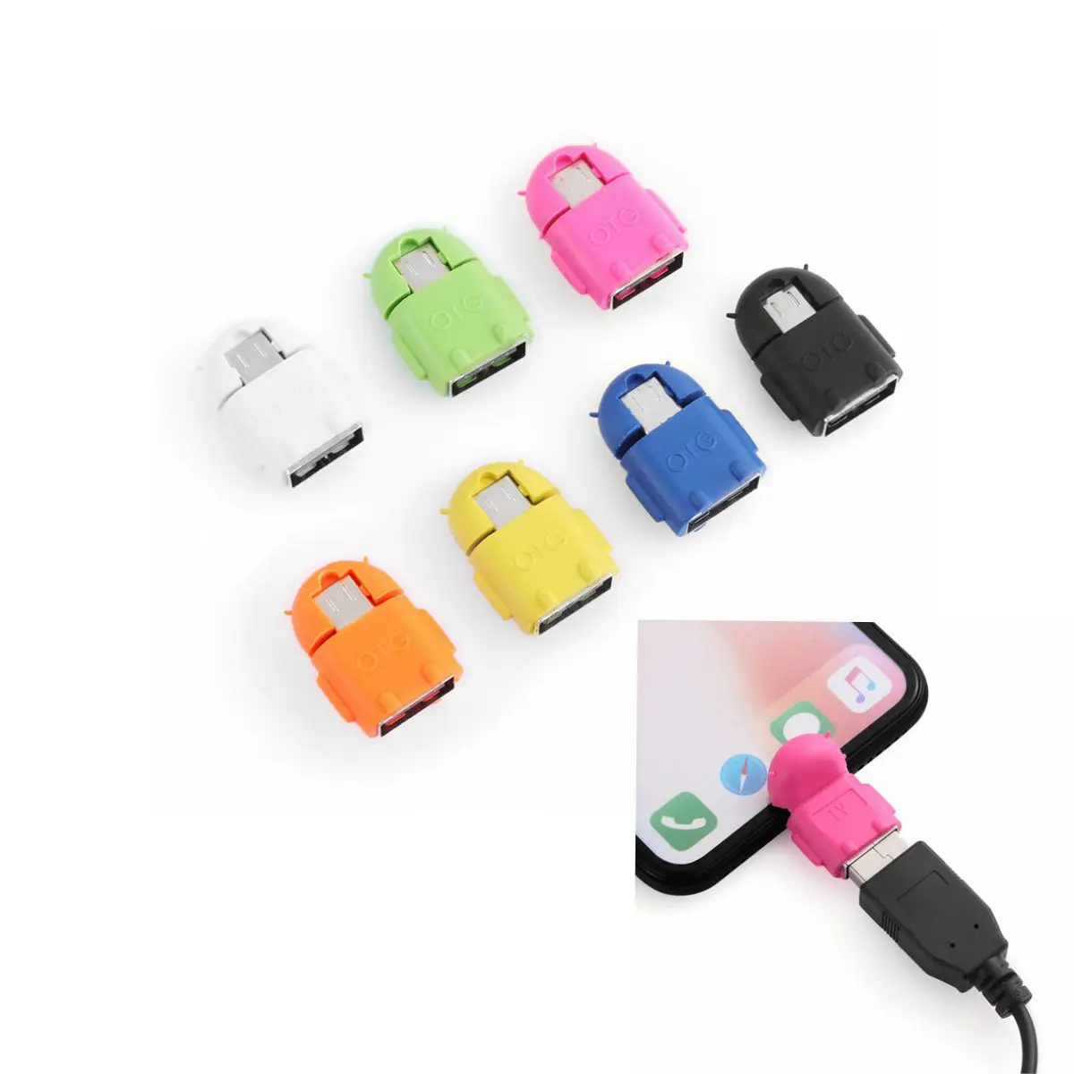Микро USB к USB 2,0 Мини робот OTG адаптер конвертер для Android телефон Мышка для планшета USB флэш-накопители Аксессуары для мобильных телефонов