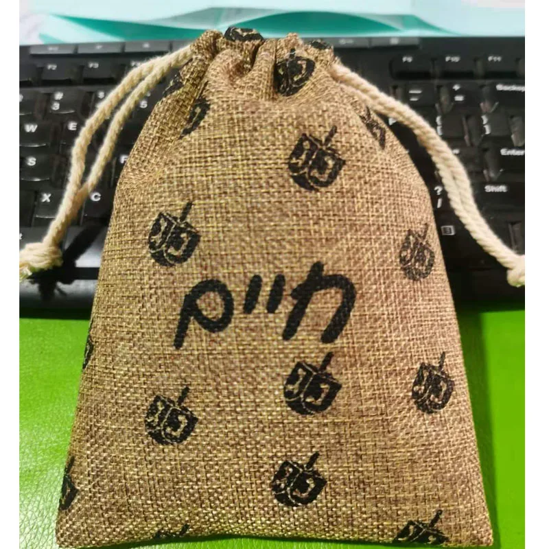 Изготовленный на заказ из натурального льна подарочные пакеты для украшений 8x10