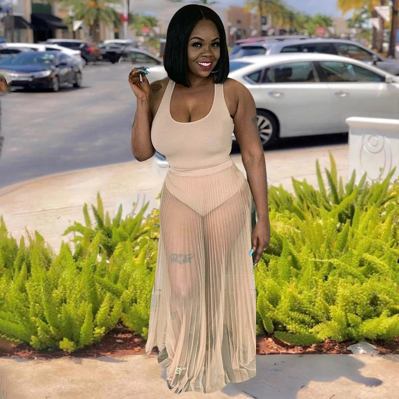 Женский костюм певицы сексуальный комбинезон бежевого цвета для танцев на шесте