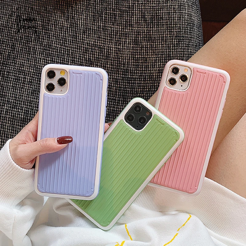 От Jenny простой сплошной цвет для iPhone 11 Pro x xr xs max 7 8 Plus рельефный защитный жесткий