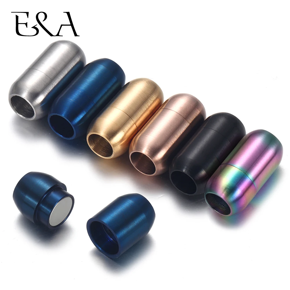 

2-4Pcs Stainless Steel 3mm-8mm Magnetic Clasps Leather Cord Bracelet Magnet Lace Buckle Necklace DIY Jewelry Making Accessories