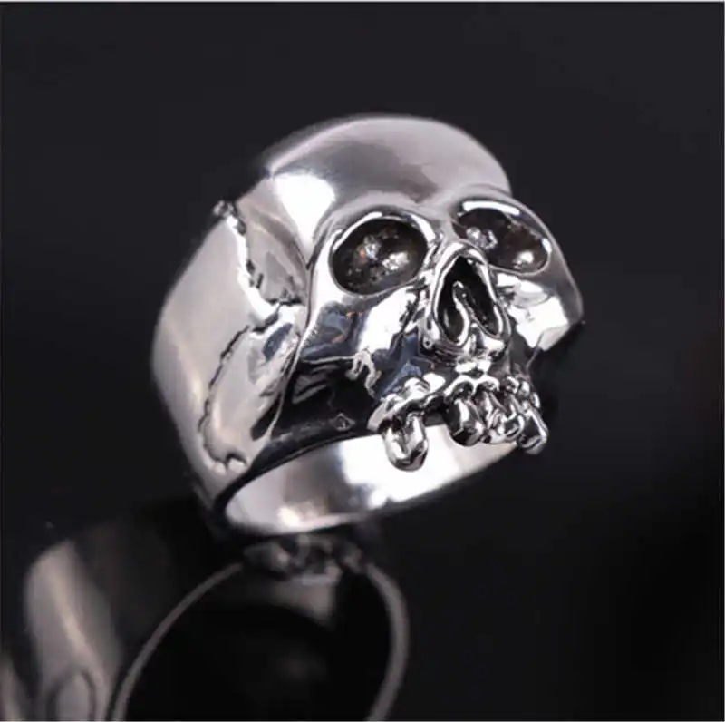 Модное готическое кольцо в стиле рок с черепом винтажное мужское байкерское панк