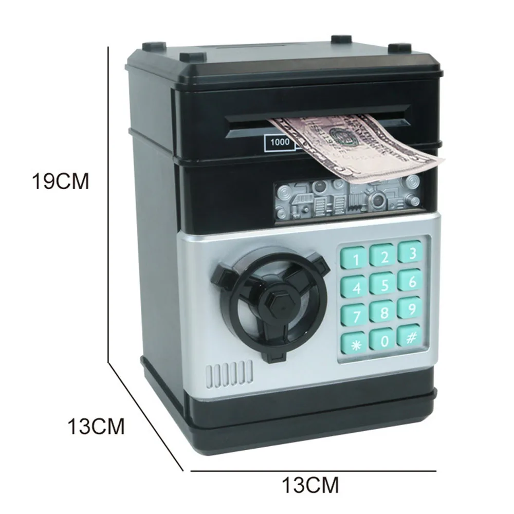 Electronic Piggy Bank ATM Password Money Box Cash Coins Saving Safe Automatic Deposit Banknote Gift For Kids | Дом и сад