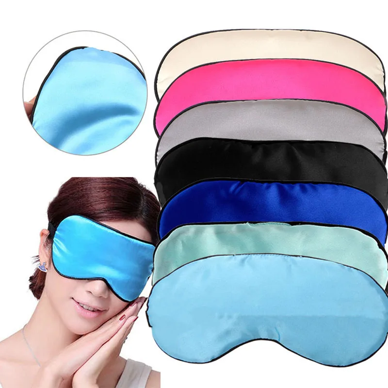 1PC Pure Silk Sleep Eye Mask Padded Shade Cover Travel Relax Aid Blindfold |