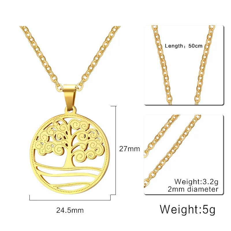 Ожерелье KOtik с деревом жизни Женские Ювелирные изделия золотистые ожерелья и