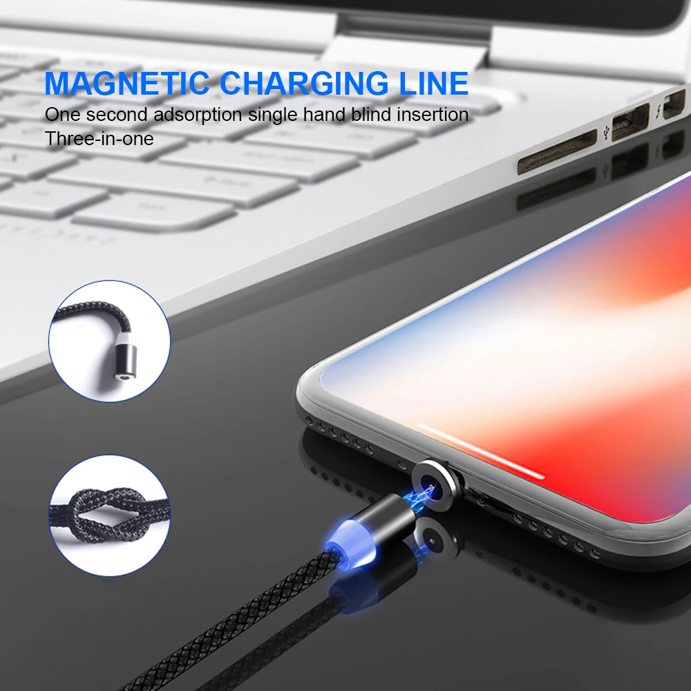 Магнитный кабель Micro USB Type C для телефона Xiaomi Redmi Note 8 Pro Mi 10 9 Huawei Samsung S9 S10 Oneplus Ons Plus 7T 7