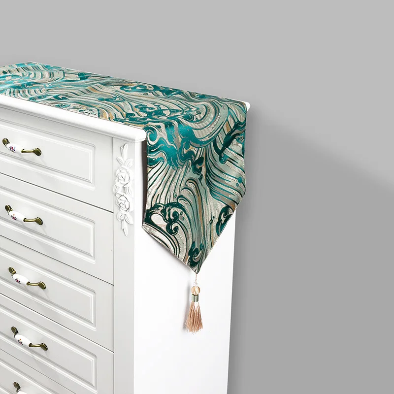 2019 распродажа Изумрудный жаккардовый стол с абстрактной текстурой флаг в