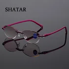 Мужские и женские ультралегкие очки для чтения Shatar, ультралегкие очки для чтения с алмазной отделкой, удобные очки с диоптриями против усталости