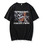 Футболка мужская оверсайз с круглым вырезом, модная рубашка с принтом аниме The Born To shitforced 2, повседневная короткая одежда