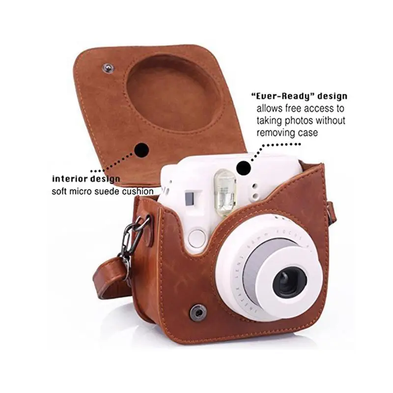 Сумка для камеры из ПУ кожи Fujifilm Instax Mini 8/ 8 +/ 9 мгновенный защитный чехол наплечная