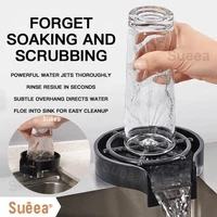 sueea%c2%ae automatic glass rinser high pressure bar glass cup washer kitchen beer milk tea cup cleaner sink accessories wash cup rin