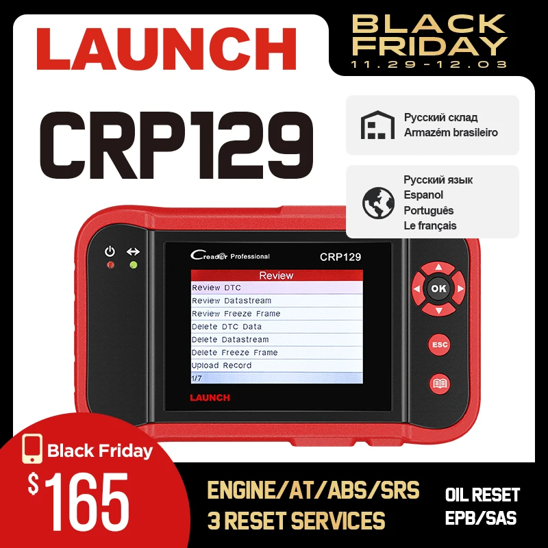 Launch X431 Creader CRP129 читальный инструмент кодов инструмент сканирования ENG/AT/ABS/SRS EPB SAS Oil сброс сканер кодов