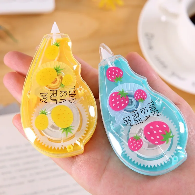 

Корректирующая лента с рисунком клубники, ананаса, канцелярские товары для студентов, подарок, корректирующая бумага, школьные принадлежно...