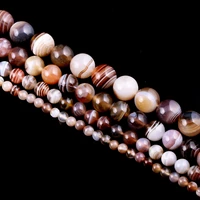 natural stone grey striped agates beading round loose beads for jewelry making bracelet diy necklace accessories