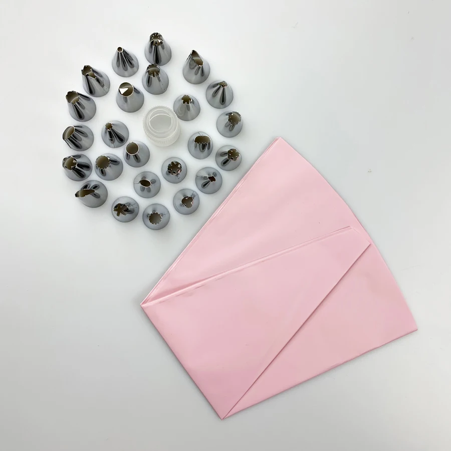 Силиконовые 26 шт./компл. кондитерский мешок советы трубопроводов Кухня DIY глазурь крем для многоразовый кондитерский сумки через плечо+ 24 Насадки Набор для выпечки тортов украшения инструменты
