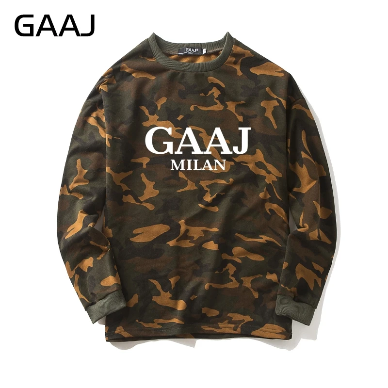 

Камуфляжный Свитшот GAAJ для мужчин и женщин, худи известного бренда «GAAJ milan» с надписью, камуфляжная брендовая одежда, уличная одежда