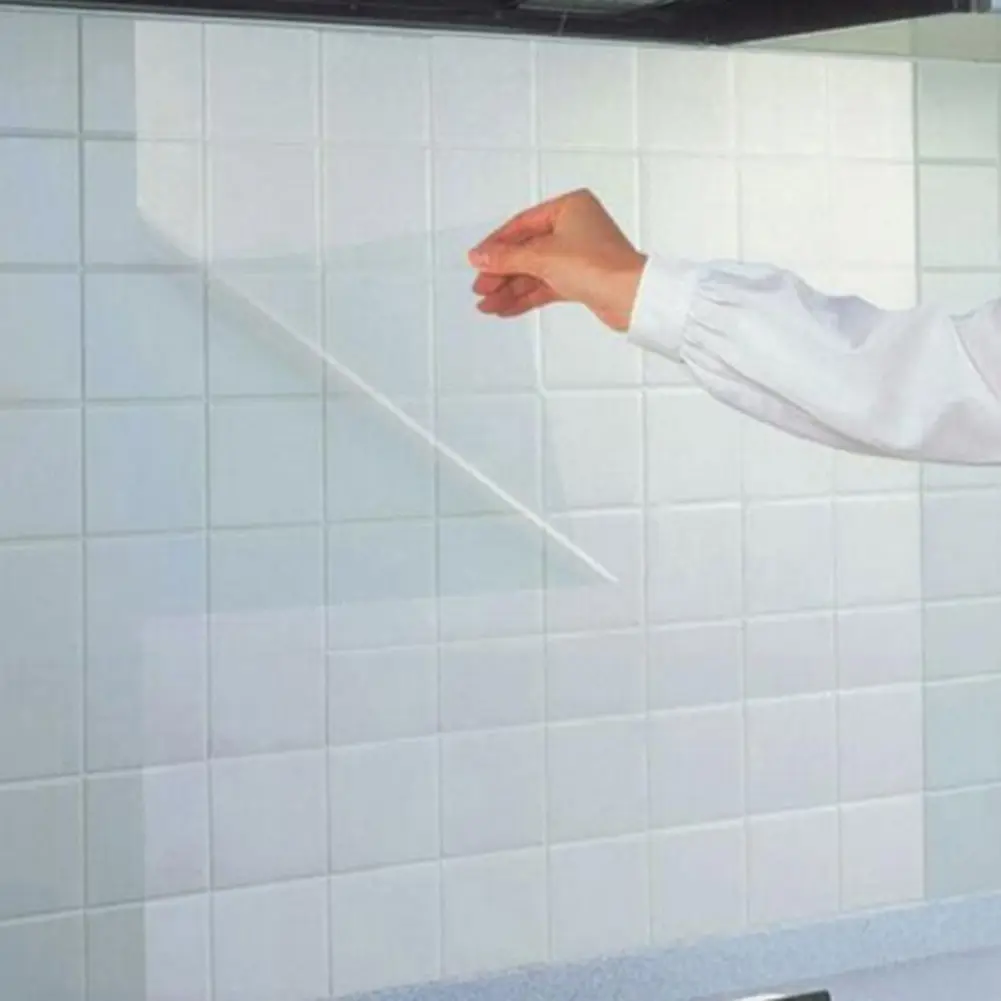 

1Pc Anti Oil Transparent Wall Sticker Waterproof Protective Film For Ceramic Tile Kitchen Cabinet Home Decor