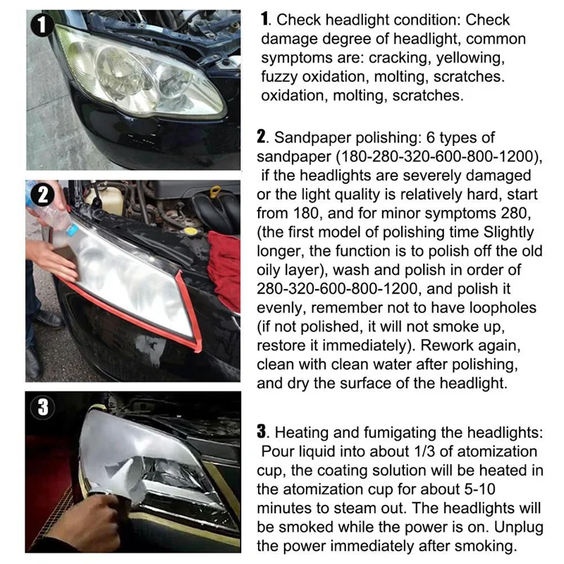

Car Headlight Polish Vehicle Car Glass Renovation Non-Scratch Refurbishmen Repair Hydrophobic Coat Scratch Repair Kit