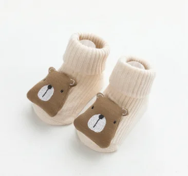 

0-6 месяцев утепленные Детские носки нескользящие махровые хлопковые носки для детей ясельного возраста с изображением кукол из мультфильм...