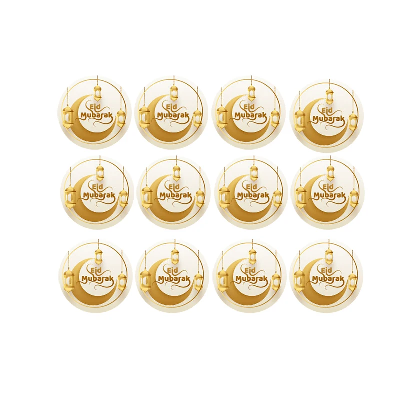 40 мм ИД Мубарак вечерние украшения наклейки Gold подарок Рамадан машина для
