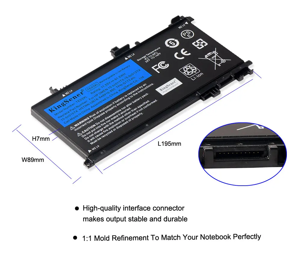 Фото Аккумулятор KingSener TE03XL для ноутбука HP OMEN 15-bc011TX 15-bc012TX 15-bc013TX 15-AX015TX AX017TX TPN-Q173 849910-850 №4