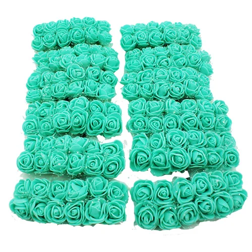 Tiffany Blue 12/36/72/144 ПК msj 2 см Искусственный цветок розы пены, украшение из искусственных цветов для семьи Свадебная вечеринка украшения поддельные роза цветы из пены с цветочным рисунком - Цвет: Tiffany Blue
