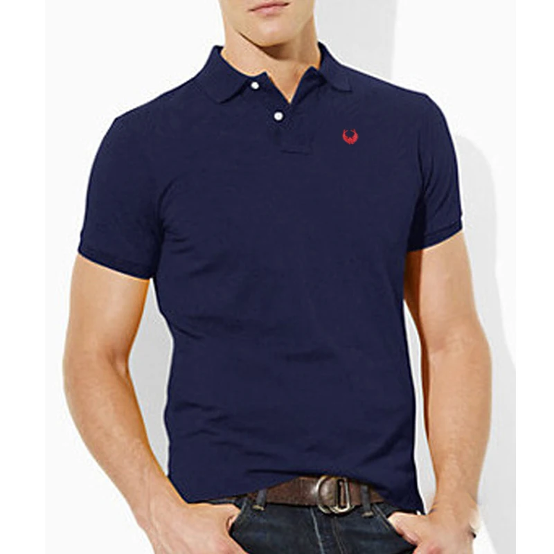 Футболка-поло мужская с коротким рукавом 100% хлопок размера плюс Повседневная