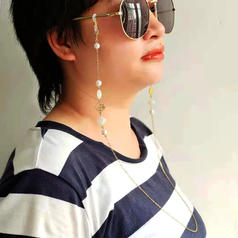 Eyeglasses Chain Crystal Bead Four Leaf Clover Flower Charm Eyewear Holder Cord Women Sunglasses Retainer Necklace Bracelet | Аксессуары